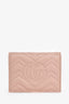 Gucci Pink Chevron Leather GG Marmont Card Holder