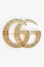 Gucci Yellow Resin/Blue Rhinestone Embellished GG Brooch