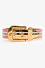 Gucci Pink/Gold Toned Buckle '100' Bracelet Size M