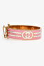 Gucci Pink/Gold Toned Buckle '100' Bracelet Size M