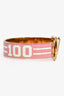 Gucci Pink/Gold Toned Buckle '100' Bracelet Size M
