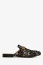 Gucci Black/Cream Lace Fabric Princetown Mules Size 38.5