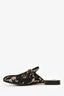 Gucci Black/Cream Lace Fabric Princetown Mules Size 38.5