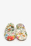 Gucci White Multicolour Coated Canvas Floral Princetown Mules Size 38