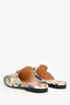 Gucci White Multicolour Coated Canvas Floral Princetown Mules Size 38