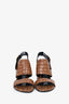 Dries Van Noten Brown Patent Croc Embossed Leather Sandal Heels Size 40
