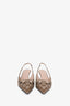 Gucci Beige Canvas Supreme Horsebit Kitten Heel Slingbacks Size 39