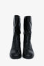 Pre-Loved Chanel 2021 Black Leather Interlocking CC Logo Moto Boots Size 39.5