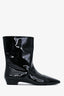 Miu Miu Black Patent Leather Pointy Ankle Boots Size 38
