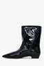 Miu Miu Black Patent Leather Pointy Ankle Boots Size 38