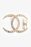 Pre-Loved Chanel™ Gold Tone Faux Crystal/Pearl CC Cat Brooch
