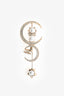 Pre-Loved Chanel™ Gold Tone Faux Crystal/Pearl Cat Moon Brooch