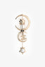 Pre-Loved Chanel™ Gold Tone Faux Crystal/Pearl Cat Moon Brooch
