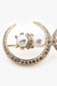 Pre-Loved Chanel™ Gold Tone Faux Crystal/Pearl Cat Moon Brooch