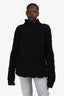 The Row Navy Cashmere Cable Knit Long Sleeve Sweater Size L
