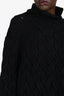 The Row Navy Cashmere Cable Knit Long Sleeve Sweater Size L