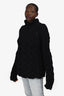 The Row Navy Cashmere Cable Knit Long Sleeve Sweater Size L