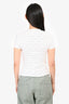 Christian Dior Short Sleeve 2002 by John Galliano White Perforated Logo T-Shirt Size 4