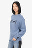 Christian Dior Blue Wool Embroidered Logo Sweater Size M