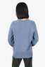Christian Dior Blue Wool Embroidered Logo Sweater Size M