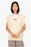Ami Paris Cream Heart Logo Knit Vest Size L