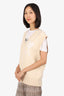 Ami Paris Cream Heart Logo Knit Vest Size L