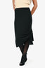 Khaite Black Wool Blend Side Knotted Midi Skirt Size S