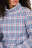 Celine Blue/Pink Plaid Long Sleeve Turtleneck Top Size S