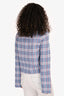 Celine Blue/Pink Plaid Long Sleeve Turtleneck Top Size S