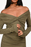 Tove Green Off the Shoulder Ruched Maxi Dress Size 36