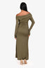 Tove Green Off the Shoulder Ruched Maxi Dress Size 36