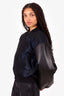 Moschino Jeans 1990s Vintage Black Sequin Mesh Bomber Jacket Size 8