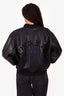 Moschino Jeans 1990s Vintage Black Sequin Mesh Bomber Jacket Size 8