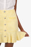 Veronica Beard Yellow/White Tweed Mini Skirt Size 2