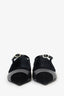 Pre-Loved Chanel™ Black Leather/Velvet Mary-Jane Pointed-Toe Flats Size 36.5