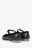 Pre-Loved Chanel™ Black Leather/Velvet Mary-Jane Pointed-Toe Flats Size 36.5