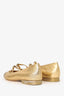 Pre-Loved Chanel™ Gold Metallic Mary-Jane Ballerina Flats Size 37