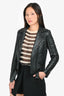 A.L.C. Black Calf Leather Moto Stud Jacket Size 0