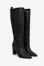 Ulla Johnson Black Leather Whip Stitch Trim Boots Size 35