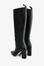 Ulla Johnson Black Leather Whip Stitch Trim Boots Size 35