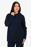 Fendi 2022 Navy Cashmere Hooded Pullover Size 42