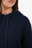 Fendi 2022 Navy Cashmere Hooded Pullover Size 42