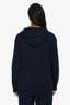 Fendi 2022 Navy Cashmere Hooded Pullover Size 42