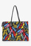 Salvatore Ferragam Black/Multicolour Canvas Shoe Printed Shopping Tote