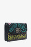 Balenciaga Black Leather Graffiti Crossbody Bag
