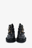 Burberry Black Leather Gold Buckle Ankle Boots Size 39