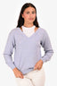 T by Alexander Wang Light Blue Merino Wool V Neck Sweater Size S