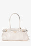 Prada White Leather 'Bonnie' Medium Shoulder Bag with Strap