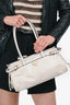 Prada White Leather 'Bonnie' Medium Shoulder Bag with Strap