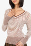 Veronica Beard White/Brown Zinya Crochet-knit Sweater Size XS